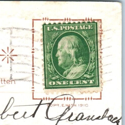 1912 Benjamin Franklin Green One 1 Cent U.S. Stamp (Extremely Rare ) - Image 1 of 4