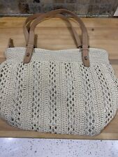 The Sak Crochet Knit Purse Womens Handbag Shoulder Bag Women's Purse Hobo Beige
