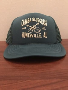 Truckermütze Cahaba Bluegrass 1994 Vintage Huntsville Al verstellbar Druckknopf Netzrücken - Bild 1 von 8