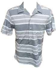 Crosby & Howard Men's Short Sleeve Striped Shirt , Grey , L