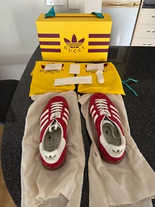 adidas x gucci gazelle 'red gg monogram' 737967 - FAAW3 - 6451 (Authentic) - Picture 1 of 7
