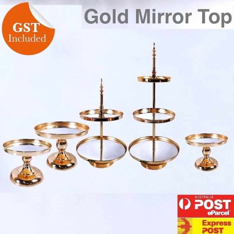 1  2  3 Tiers Mirror Top Cake Stand Plinth Cupcake Holder Wedding Birthday Party - image 1 of 1