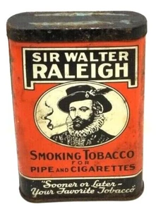 Sir Walter Raleigh Flat Pocket Size Tin Box Advertising Tobacco Vintage (G13) - Picture 1 of 6