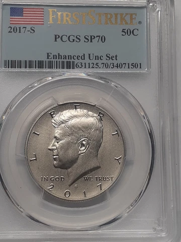 2017-S PCGS SP70 Kennedy Half Dollar Enhanced Unc Set First Strike Cover