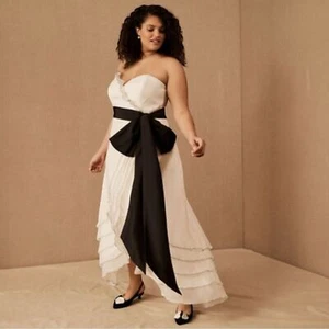 Anthropologie BHLDN 16 Lorne wedding gown ivory silk tulip strapless full length - Picture 1 of 16