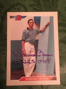 MARIANO RIVERA signed "03 ALCS MVP" Insc. 1992 BOWMAN Rookie Card #302 with pic - Picture 1 of 5