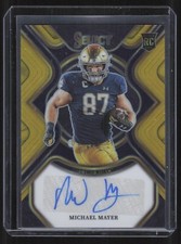 2023 Panini Select Draft Michael Mayer Rookie Auto Gold Prizm 07/10 Notre Dame