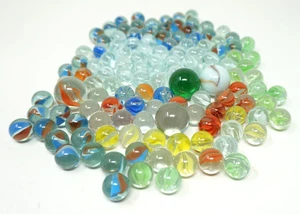 85+ pcs Estate lot Vintage Glass Marbles Vitro Agate Cats Eye Shooter Marble - Picture 1 of 5