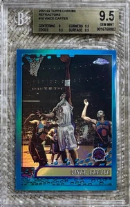 2001-02 TOPPS CHROME VINCE CARTER REFRACTOR BGS 9.5 POP 4 NO 10’S - Picture 1 of 2