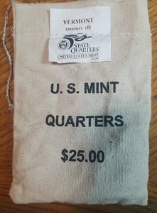 100 x 2001-D Vermont State Quarters Unopened $25 U.S. Mint Bag - Picture 1 of 1