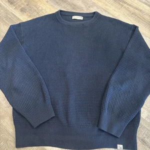 Merz b Schwanen Mens Cotton Cashmere Sweater Medium Navy Knit Good Basics READ - Picture 1 of 18
