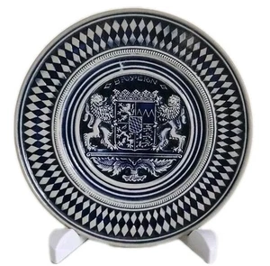 Bayern Germany Stoneware Plate Blue Salt Glaze Wall Dico Collectable Vintage 7" - Picture 1 of 6