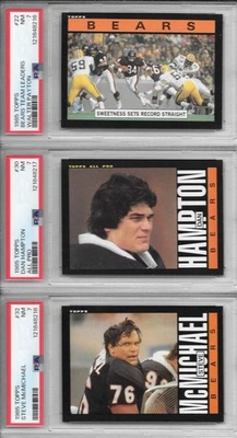 (8) 1985 Topps HOF Lot PSA 6 7 8  Moon McMichael RC Montana Payton Hampton Monk - Image 1 of 4