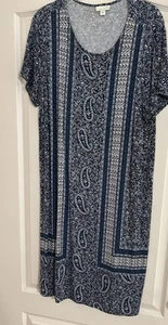 Kleid M blau/weiß Muster Damen Kleid J Jill - Bild 1 von 3