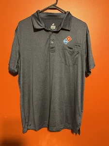 Domino’s Pizza Gear Employee Polo Shirt M Blue Uniform Short Sleeve Stretch - Picture 1 of 7