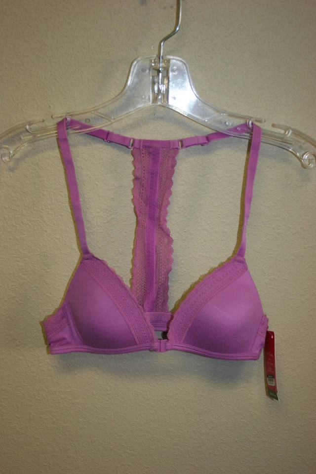 Nuevo con etiquetas Sujetador Xhilaration Talla 32AA Rosa Encaje Espalda Corredora Forrado Nuevo con Etiquetas Cierre Frontal Foto 1 de 4