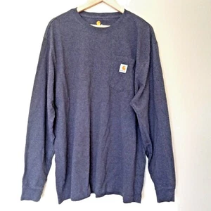 Camiseta gris manga larga mezcla algodón calce original CARHARTT para hombre talla XL - Imagen 1 de 4