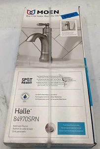 Moen 84970SRN Halle One-Handle Single Hole Bathroom Faucet - Picture 1 of 5