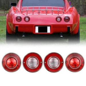 4PCS For Chevrolet Corvette C3 1975-1979 Tail Lights + Backup/Reverse Lamp Lens - Picture 1 of 12