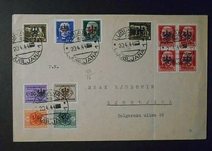GERMANIA GERMANY,REICH 1944 Laibach,Lubiana" F.Italia SVR 12 Valori su lettera - Picture 1 of 2