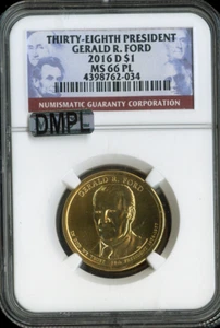 2016-D Gerald Ford Dollar NGC MS66 Proof Like - 40th U.S President - Picture 1 of 2