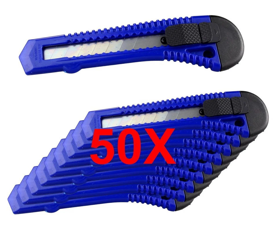 Cuttermesser 50x Paketmesser Teppichmesser Kartonmesser 18mm - Bild 1 von 1