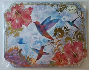 Pier 1 HUMMINGBIRD Die Cut Place Mats 12 Pack w/ Gold Foil NEW - Picture 1 of 3