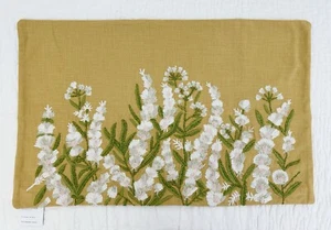 Pottery Barn Grace Floral Embroidered Lumbar Pillow Cover-16x26 -Yellow Gold-NWT - Picture 1 of 4