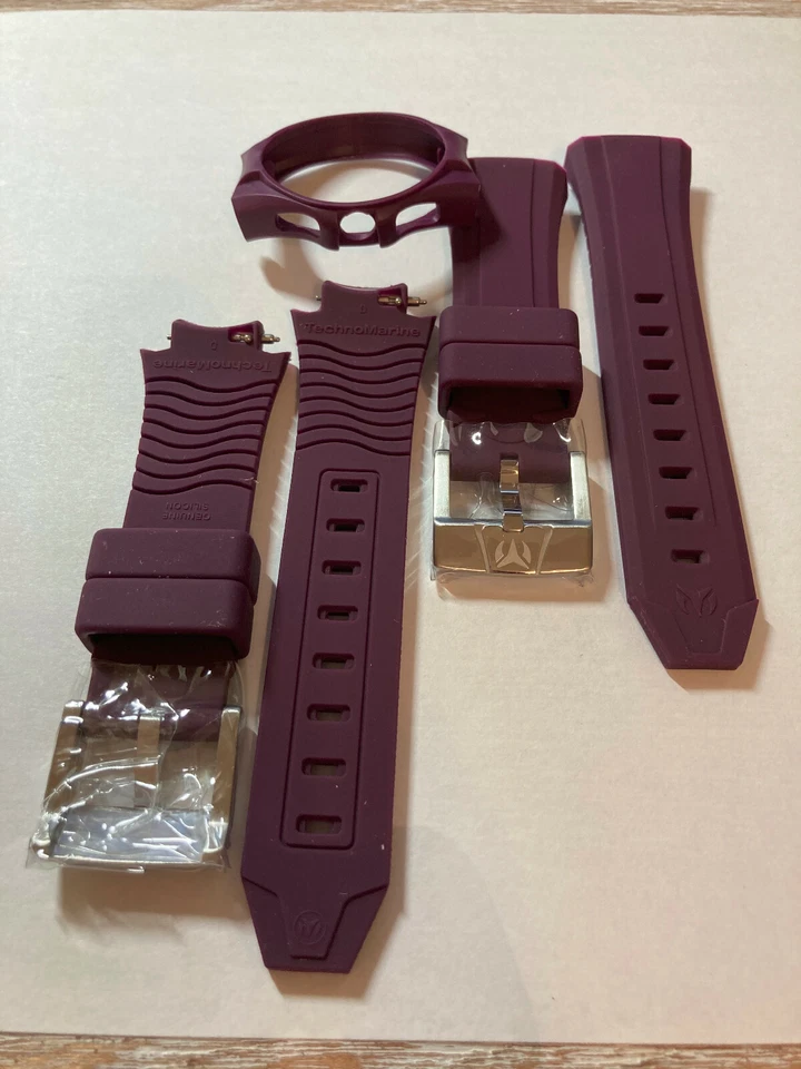 Auténtica correa TechnoMarinE MAROON + cubierta CRONO para reloj de 40 mm NUEVO  Foto 1 de 1
