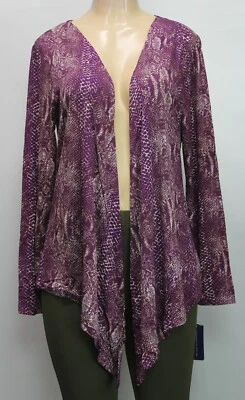 Cárdigan para mujer Completely Me by LIZ Lange manga larga elástico púrpura talla L Foto 1 de 4