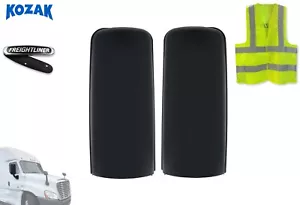 Black Door Mirror Cover Pair Freightliner Cascadia 2008-2014 + Accessories - Foto 1 di 6