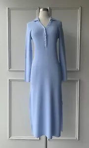 COUNTRY ROAD button fly front midi dress pale blue | SIZE: S,M,L,XL,10,12,14,16 - Picture 1 of 11