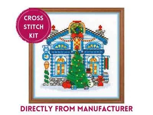 RIOLIS Counted Cross Stitch Kit 1662 Ice Cabin, Christmas Themed House and Tree - Picture 1 of 9