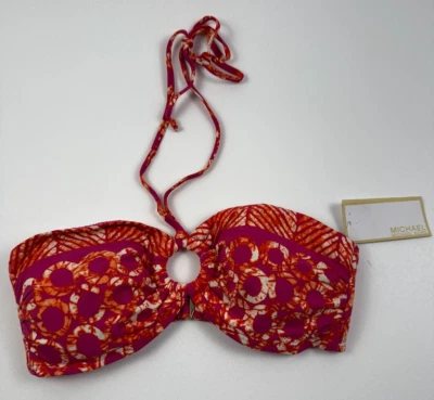 Top de bikini Michael Kors acolchado halter inalámbrico bandeau para mujer talla M nuevo con etiquetas Foto 1 de 4