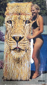 Jungle Wildlife Poolmaster Lion Nylon Air Mattress Float 75" X 30" NOB, Vintage - Picture 1 of 6