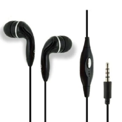 Black Color Universal 3.5mm Earphones Earbuds with Mic Handsfree Stereo Headset - Image 1 of 2