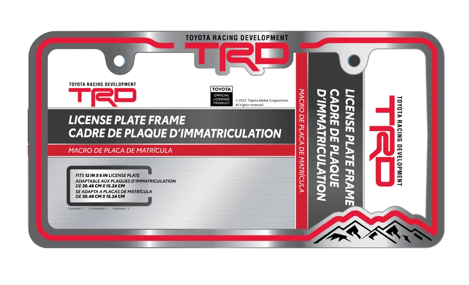 Toyota TRD Chrome Red Metal License Plate Frame - Image 1 of 1