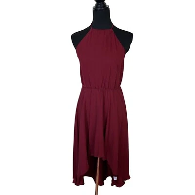 Maxi Vestido Haute Hippie Para Mujer Rojo Borgoña Alto Bajo Seda Mediano Noche Baile Foto 1 de 4