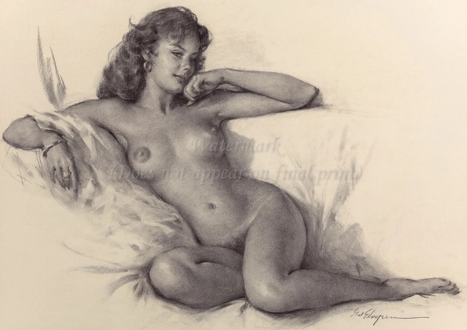 GIL ELVGREN Pin-Up Poster or Rolled Canvas Print "Her Seductive Look" #110 - Image 1 of 1