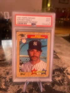 1987 TOPPS TIFFANY⚾️DON MATTINGLY #606 PSA 9💰POP 128 YANKEES MARKE ON FRONT - Bild 1 von 2