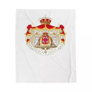 Velveteen Plush Blanket with Polish-Lithuanian Commonwealth Coat of Arms, 3 Size - Picture 1 of 5
