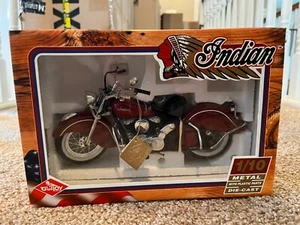 GUITOY Indian Chief 1/10 Scale Red Motorcycle UNUSED in BOX - Picture 1 of 4