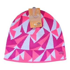 Active Performance By Champion Women's Pink Geometric Beanie Hat One Size - Picture 1 of 5