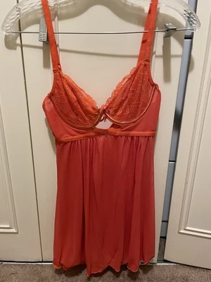 Conjunto de lencería naranja talla pequeña sujetador Rachel fila recinto en la espalda tanga braguita Foto 1 de 4