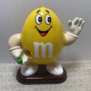 VINTAGE 1992 MARS INC YELLOW PEANUT M&M CANDY DISPENSER 10" TALL - Picture 1 of 12