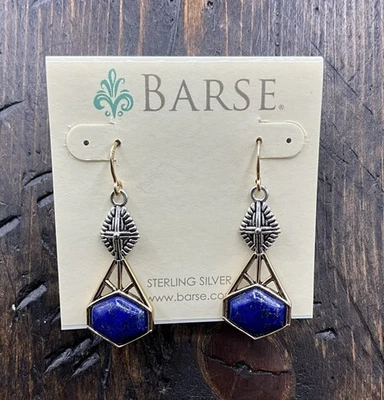 Серьги Barse Magi-лапис-бронза и серебро-новые с ценниками - Изображение 1 из 4