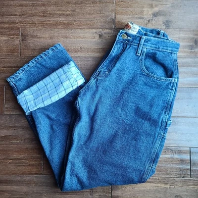 Field N' Forest Women's Flannel Lined Carpenter Jeans Blue Check Size 10 Reg - Image 1 of 4