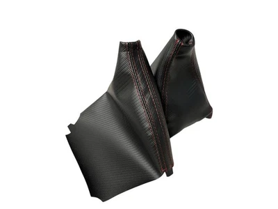 Cabron Fiber Shift Ebrake boot Cover for 08-16 Subaru Impreza WRX Red Stitching - Image 1 of 4