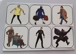 6 Sous-verres carrés Décorés Blake et Mortimer avec base en liège - Afbeelding 1 van 2