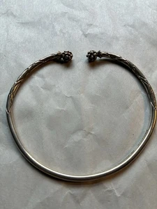 Pulsera vaina de cacao jamaicano de plata de ley vintage.Ver fotos para ver estilo.Usual - Imagen 1 de 3